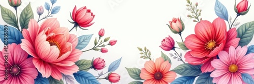 Wallpaper Mural Intricate watercolor floral arrangement, rich hues, orange, art, vibrant Torontodigital.ca