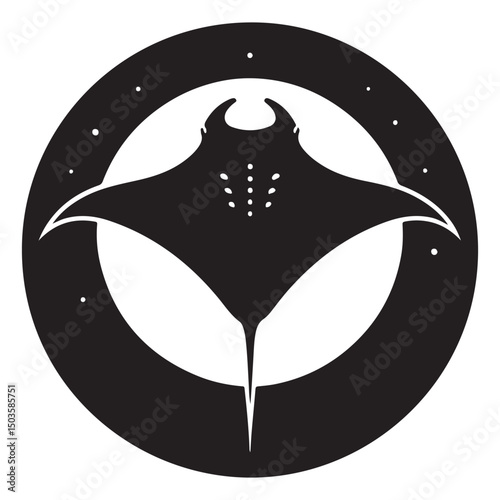 Manta Ray Vector Silhouette Icon