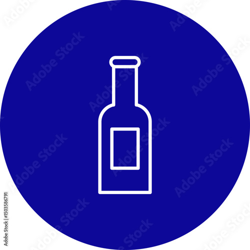 Alcohol Vector Line Blue Circle Icon Design
