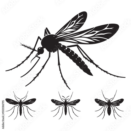 Mosquito Vector Silhouette Icon