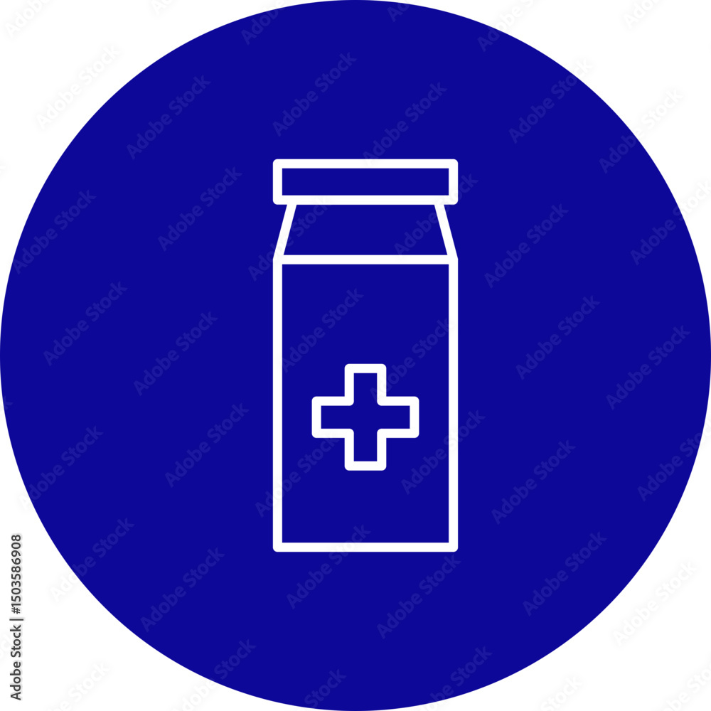 Obraz premium Painkiller Vector Line Blue Circle Icon Design