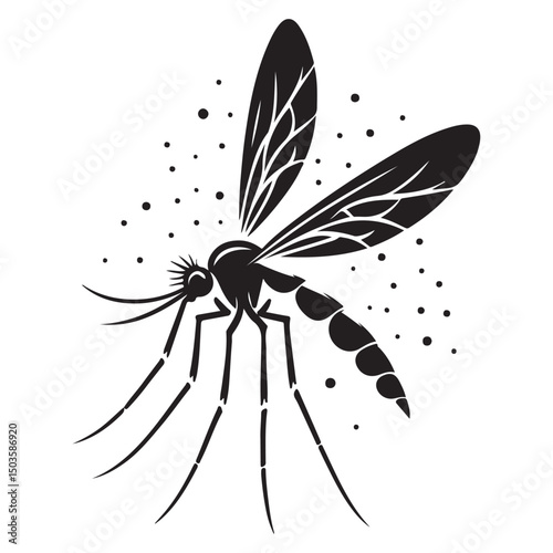 Mosquito Vector Silhouette Icon