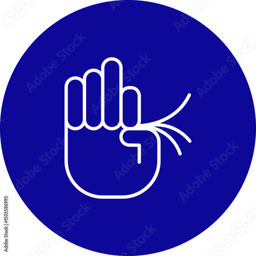 Trichotillomania Vector Line Blue Circle Icon Design