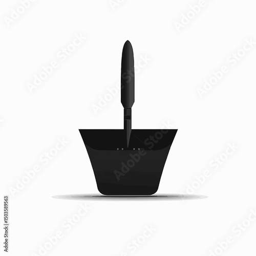 Gardening Tool Black Trowel Icon for Planting and Gardening