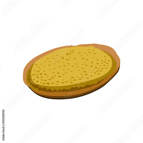 Martabak manis realistic vector illustration, a popular Indonesian whole sweet pancake, ideal for food icons, menu design, and culinary visuals.