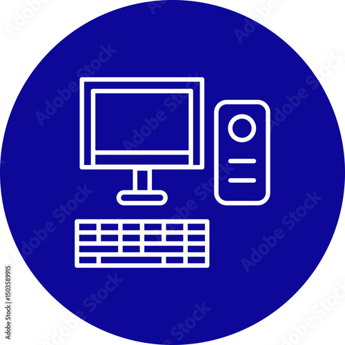 Vector Line Blue Circle Icon Design