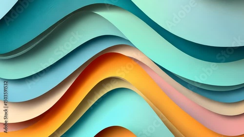 Abstract wavy layers of pastel colors