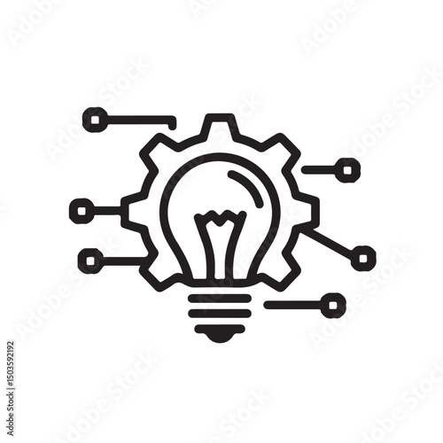 An illuminating light bulb icon vector representing innovation and bright ideas in electric power design