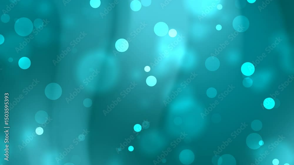 Soft turquoise bokeh background with glowing light spots and smooth blur, perfect for motion graphics, presentations, and creative digital design