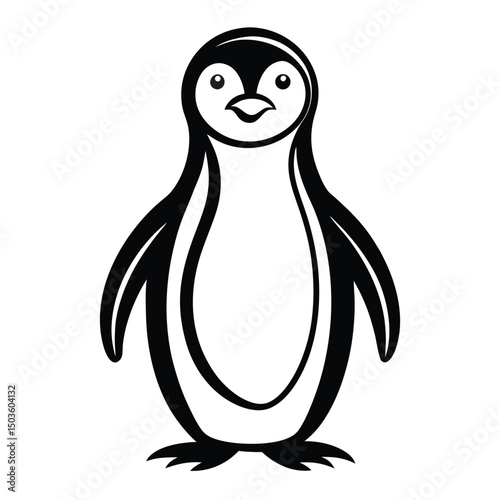 Penguin Line Art Vector