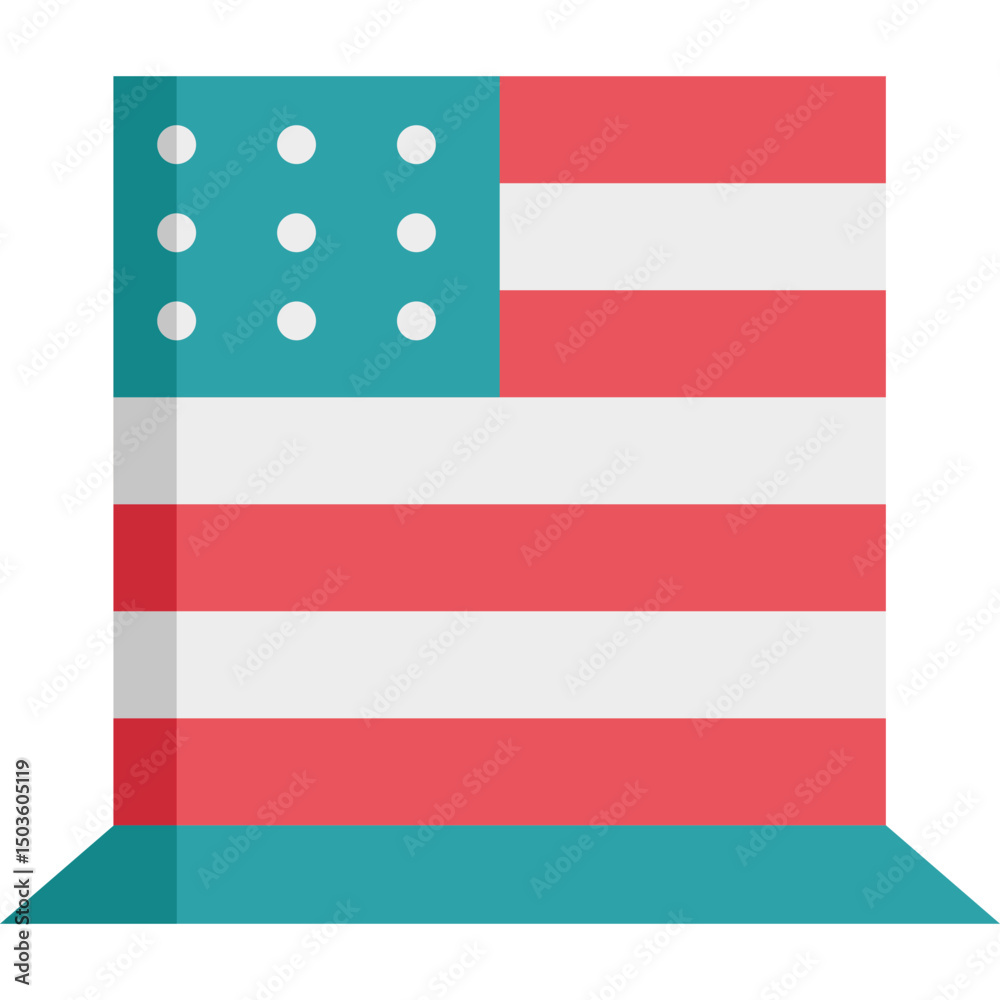 Obraz premium Flat Design Vector of Patriotic USA Hat Icon
