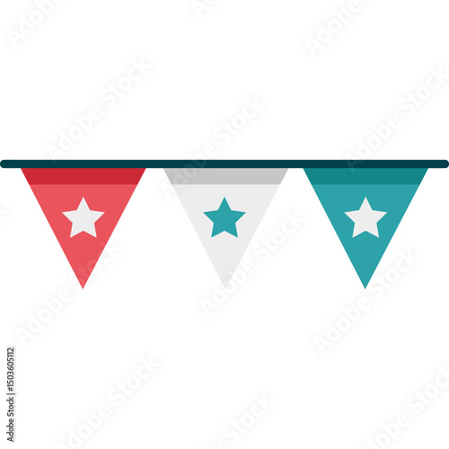 Flat Style USA Party Decorations for a Patriotic Celebration