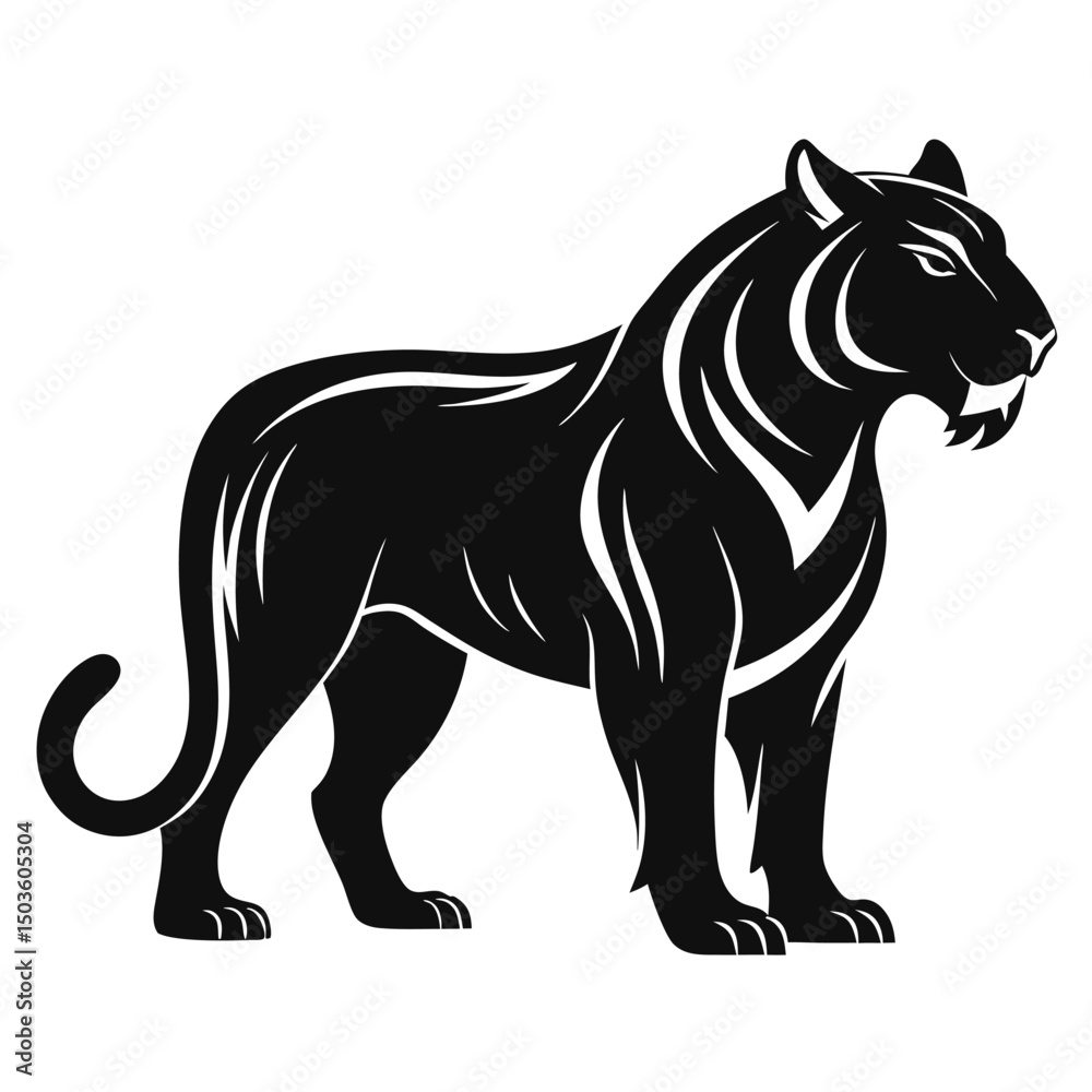 Obraz premium Tiger Silhouette Vector