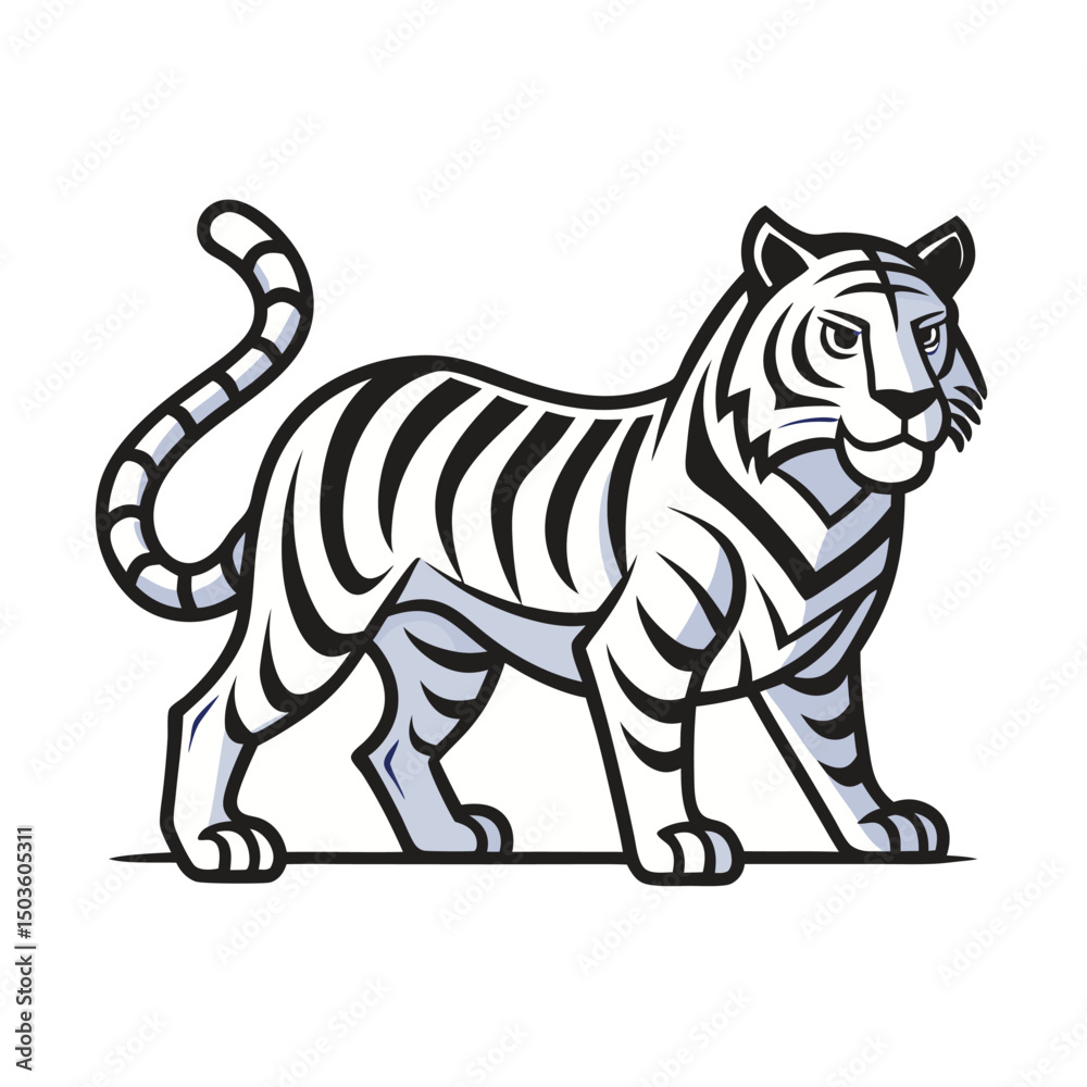 Obraz premium Tiger Line Art Vector