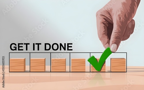 Hand adjusting wooden block with arrows and percentage symbol representing financial fluctuation or interest rates

