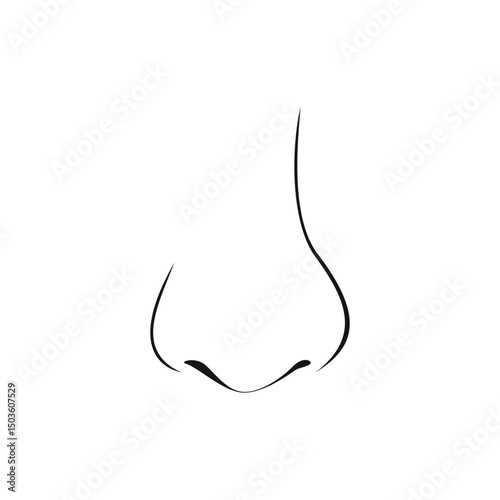 Simple Line Art Illustration of a Human Nose in Profile