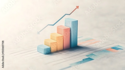 Growth chart with upward trend, and finance.