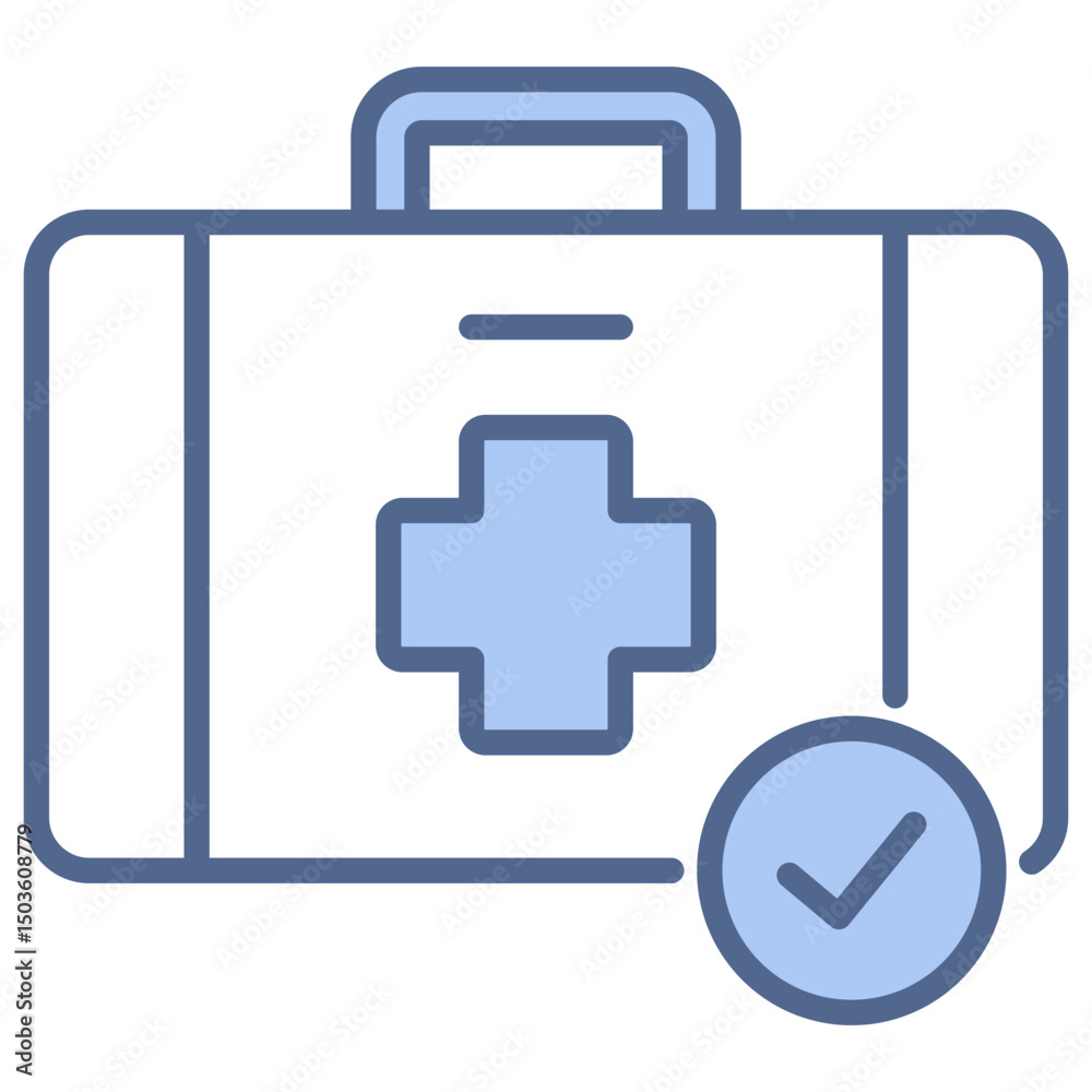 Obraz premium Emergency Kit Blue Icon