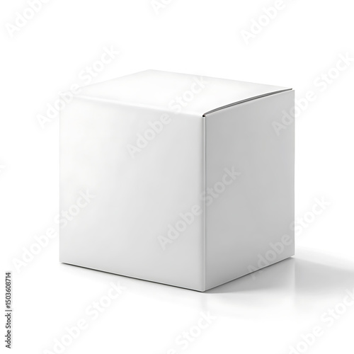 Blank white cardboard product packaging box mockup