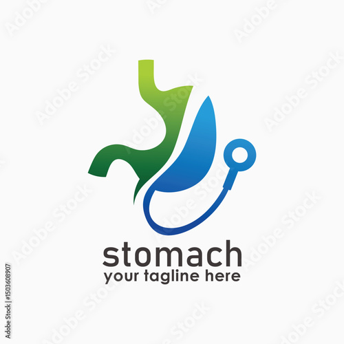 stomach check logo vector concept, health education logo template, medical logo inspiration