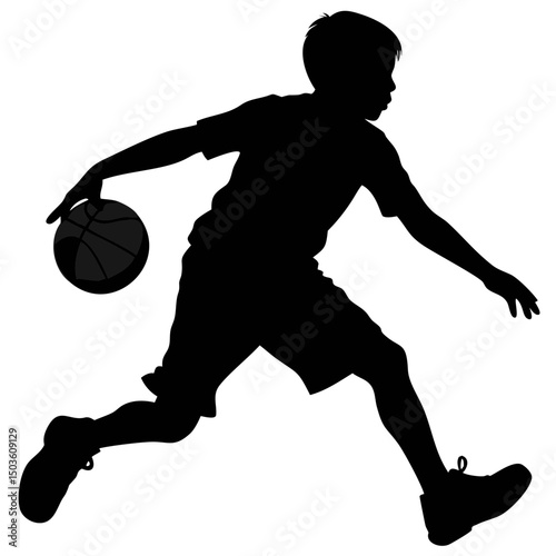 Child Enjoys Playing Basketball in the Park During a Sunny Afternoon