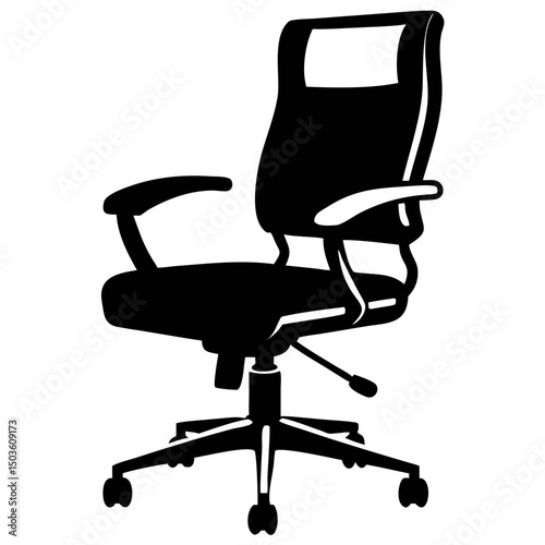 Silhouette of an Ergonomic Office Chair Design Ideal for Workspace Environments