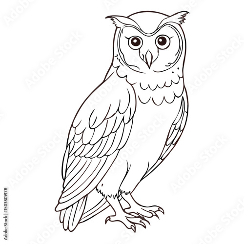 Elegant Silhouette of an Owl Design Suitable for Various Creative Projects