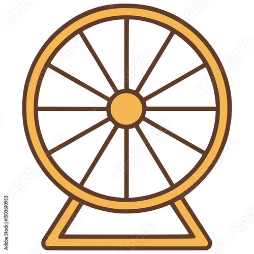 hamster wheel pet accessories flat color vector illustration template design