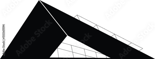 Abstract black and white geometric design with a modern style and architectural inspiration