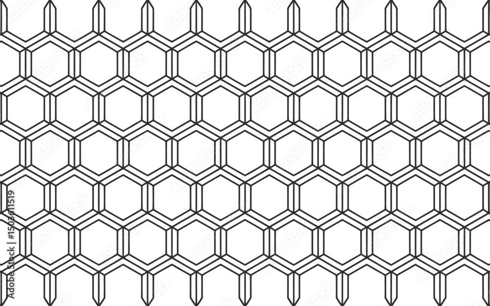 Black and white honeycomb pattern geometric background design for graphic resource usage