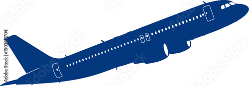 Vector illustration of airplane icon. Silhouette of a jet airplane. Airplane in the sky
