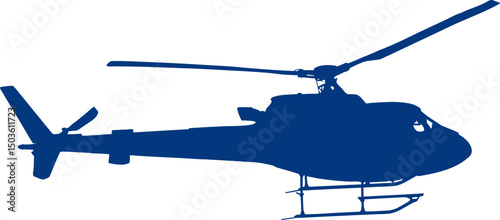 Silhouette vector of a helicopter. Vector of Airplane