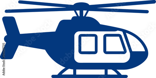 Silhouette vector of a helicopter. Vector of Airplane