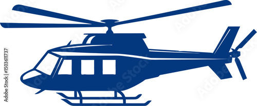 Silhouette vector of a helicopter. Vector of Airplane