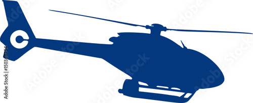 Silhouette vector of a helicopter. Vector of Airplane