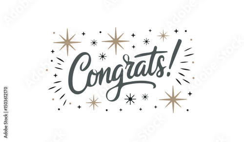 Congratulations typography design. Typography text lettering word art design vector for Congratulations. Hand lettering Congratulations text vector. greeting card, banner, badge, invitation, print, te