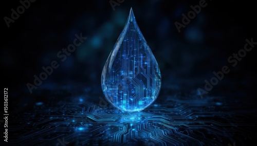 Technology drop digital connectivity concept