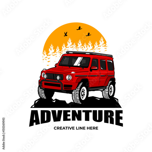 suv adventure outdoors logo illustration