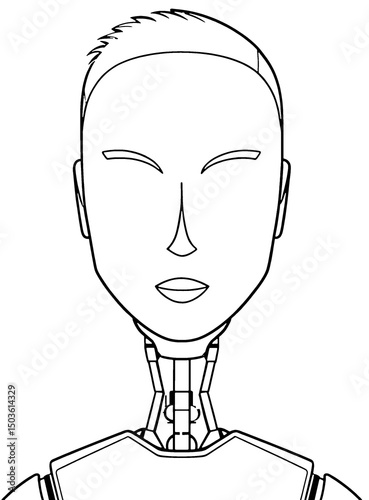 line drawing of a humanoid ...