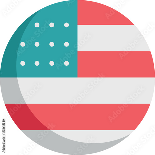 Flat Vector Design of USA Flag Pin