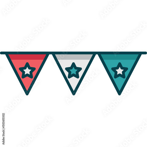 Flat Style USA Party Decorations for a Patriotic Celebration