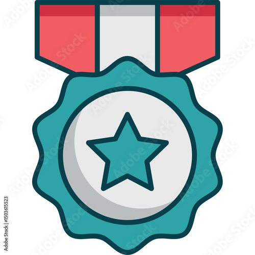 Flat Style USA Medals Icons for Patriotic American