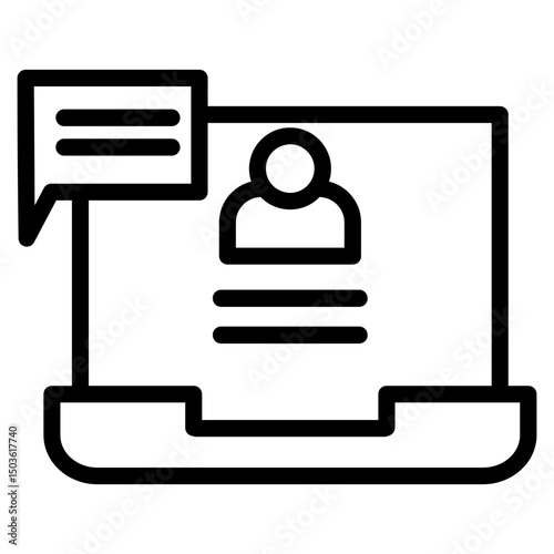 Online profile communication on computer icon