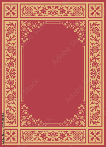 Decorative border frame book cover template