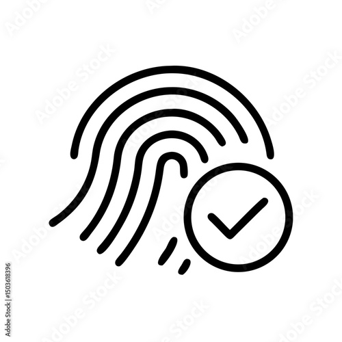 Fingerprint icon with check mark, symbolizing security verification
