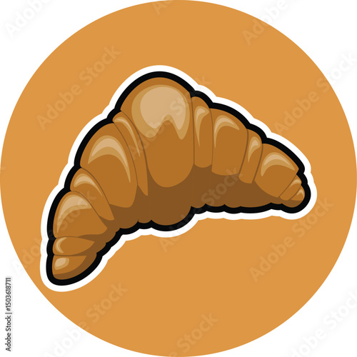 Vector illustration of a French food in the form of a croissant