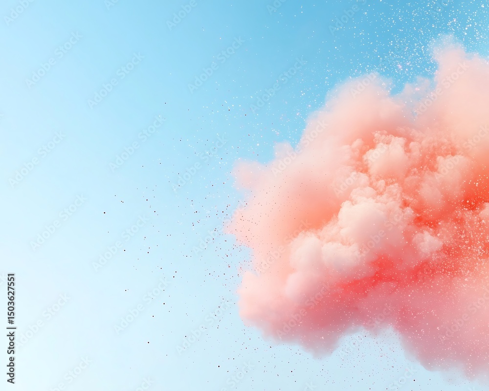Pink Cloud Burst with Blue Sky. Pink Cloud Burst with Blue Sky.