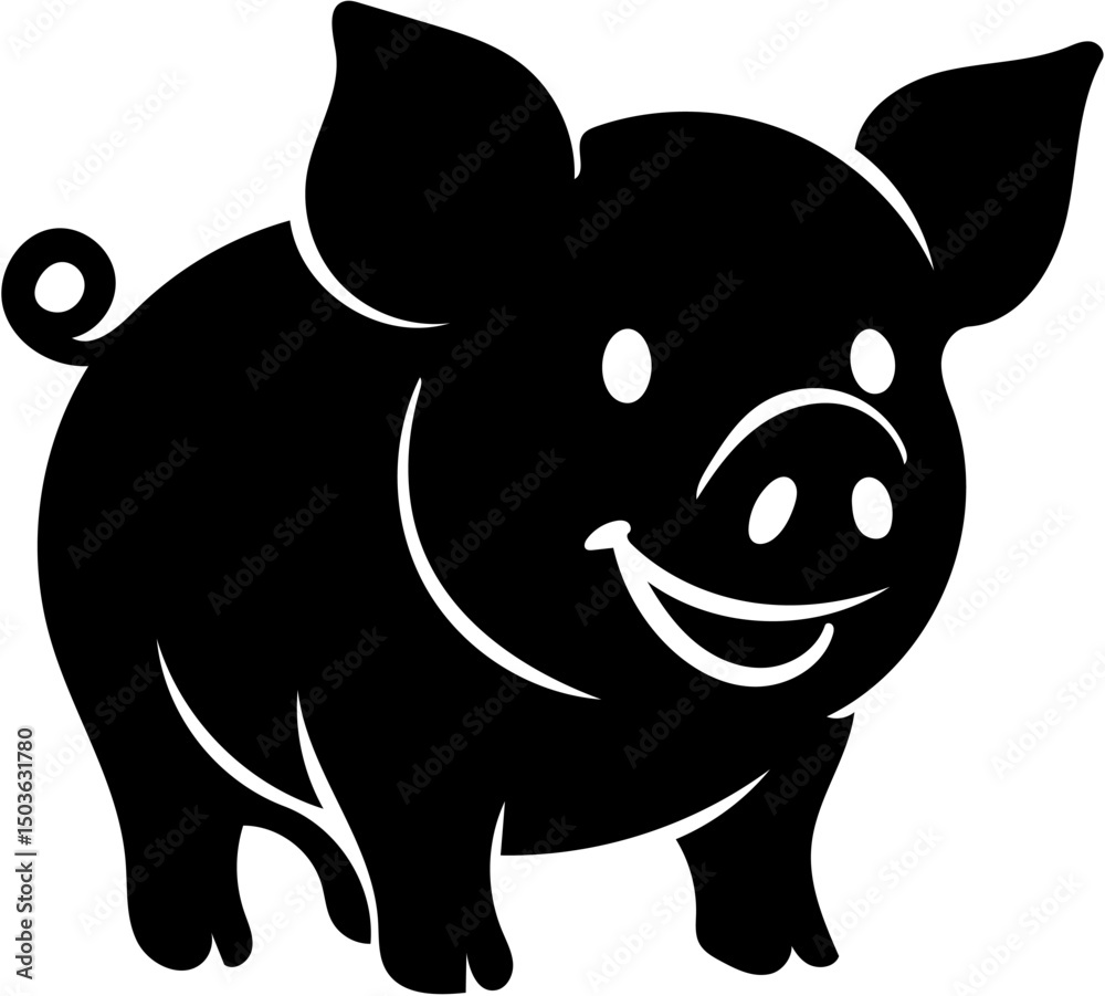 Fototapeta premium pig icon vector illustration, isolated on white