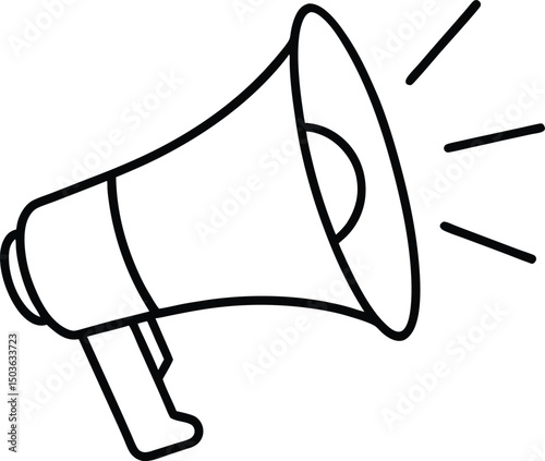 megaphone icon vector line art