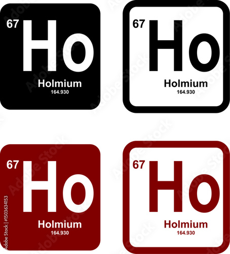 Holmium icon set. vector template illustration for web design